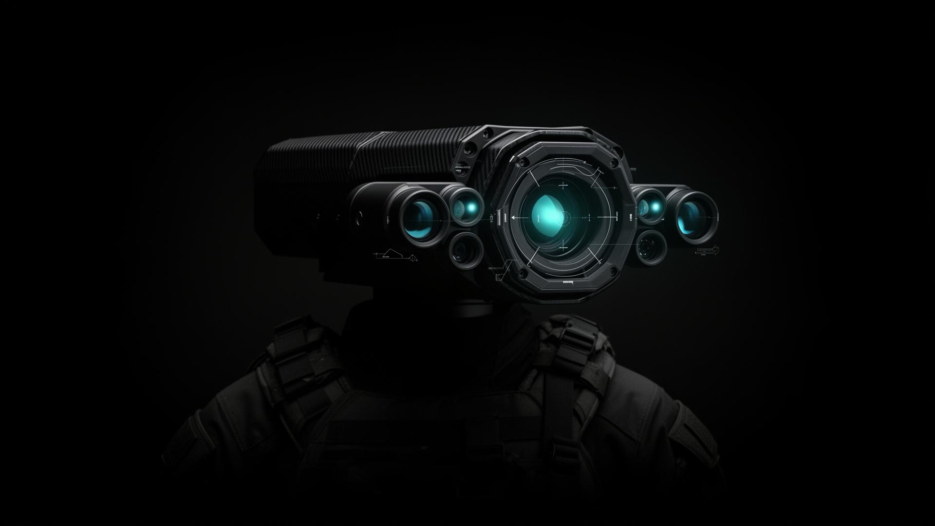 Shadowed Ioniq shoulder-operated counter-drone optical defense system